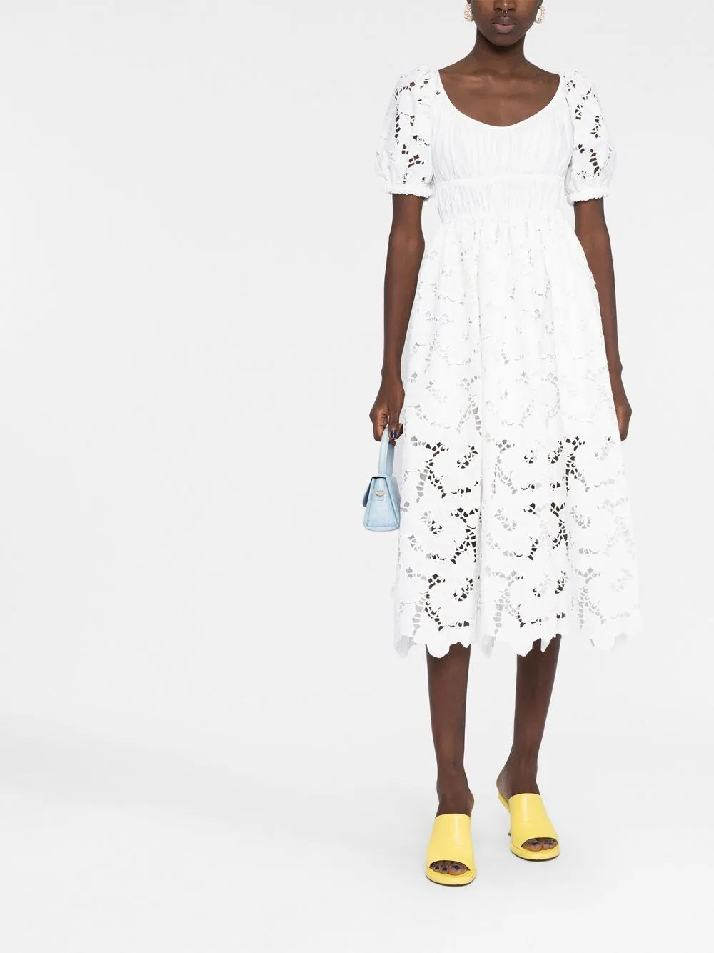 Flared Lace Midi Dress