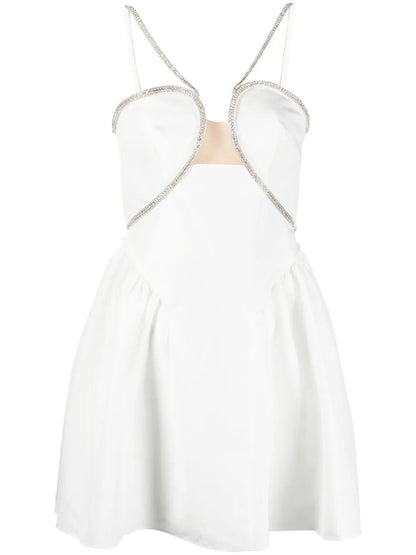 Crystal-Embellished Cut-Out Minidress