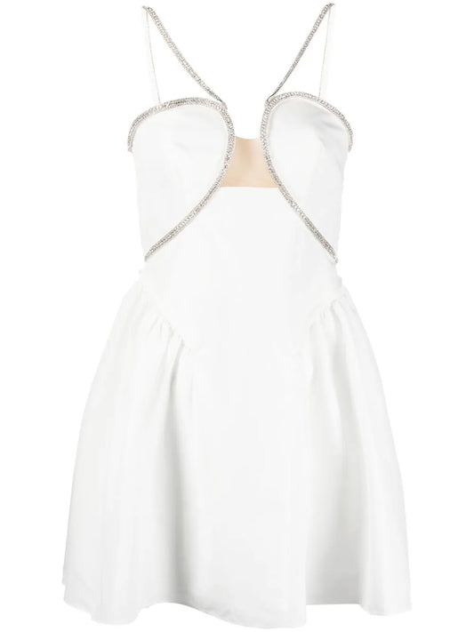 Crystal-Embellished Cut-Out Minidress
