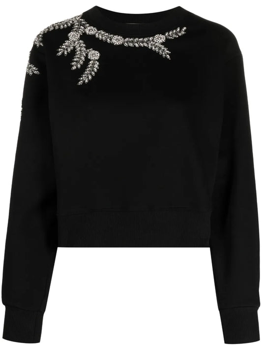 Crystal-Embllished Long-Sleeve Jumper
