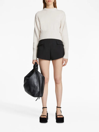 Cropped Cotton-Blend Jumper
