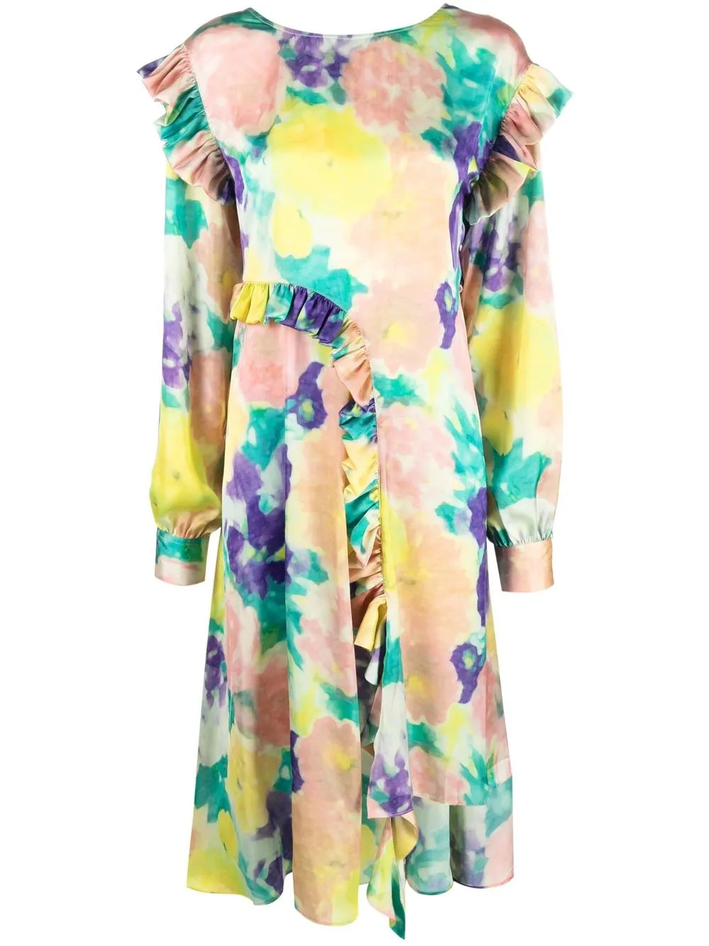 Floral-Print Long-Sleeved Maxi Dress