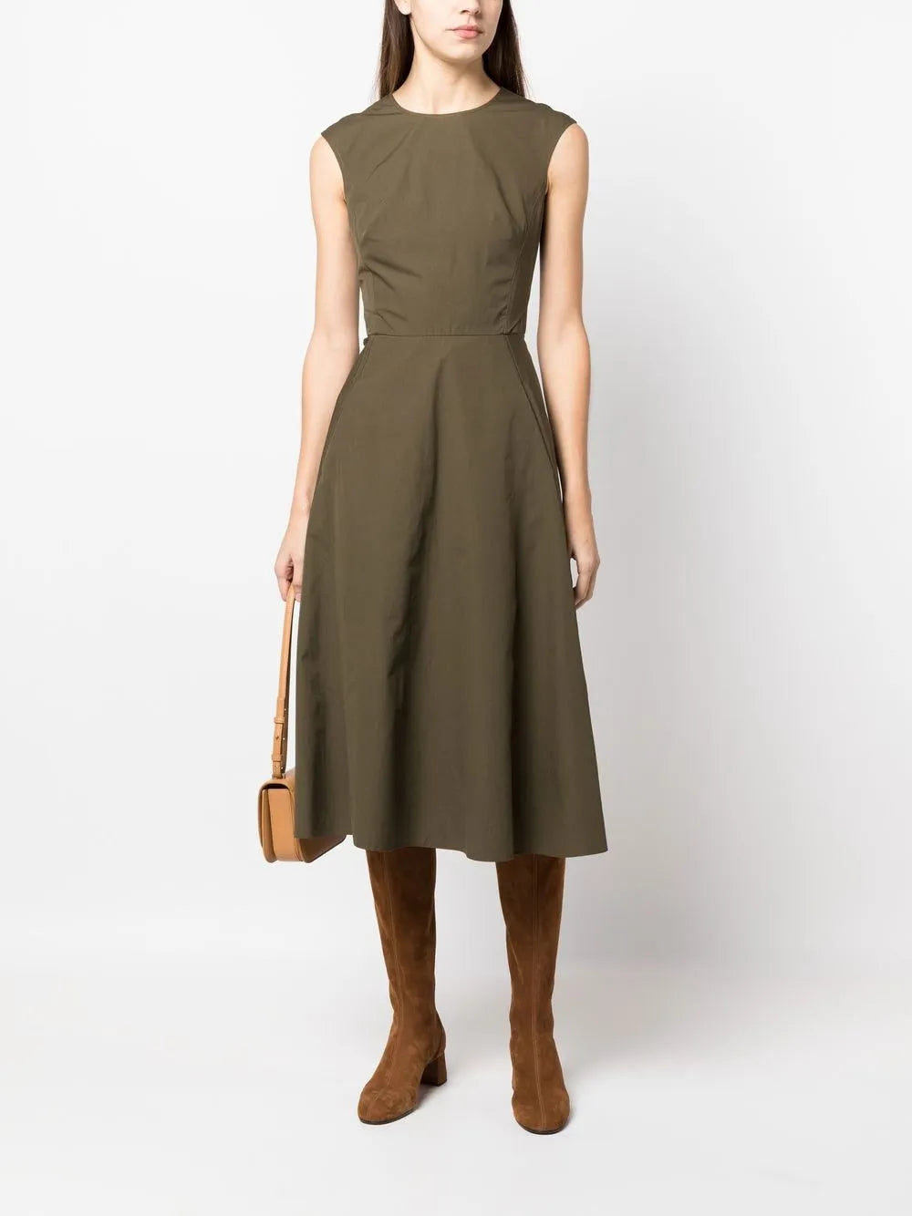 Flared Cotton Midi Dress