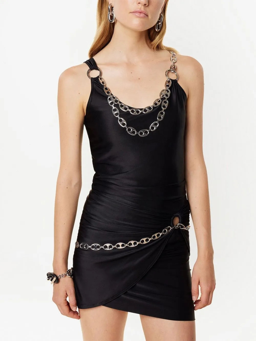 Chain Embellished Mini Dress