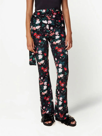 Floral-Print Straight Trousers