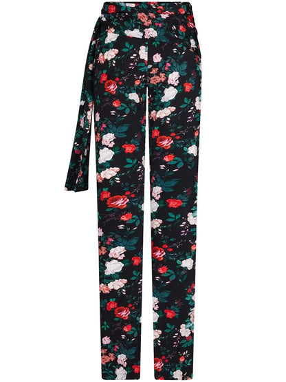 Floral-Print Straight Trousers