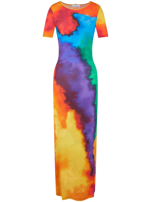 Tie-Dye Print Maxi Dress