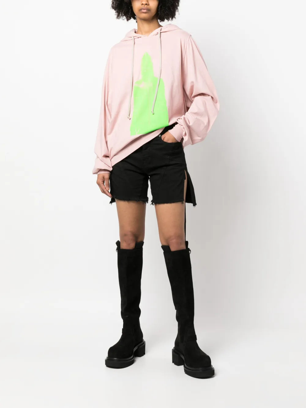 Raw-Cut Denim Shorts