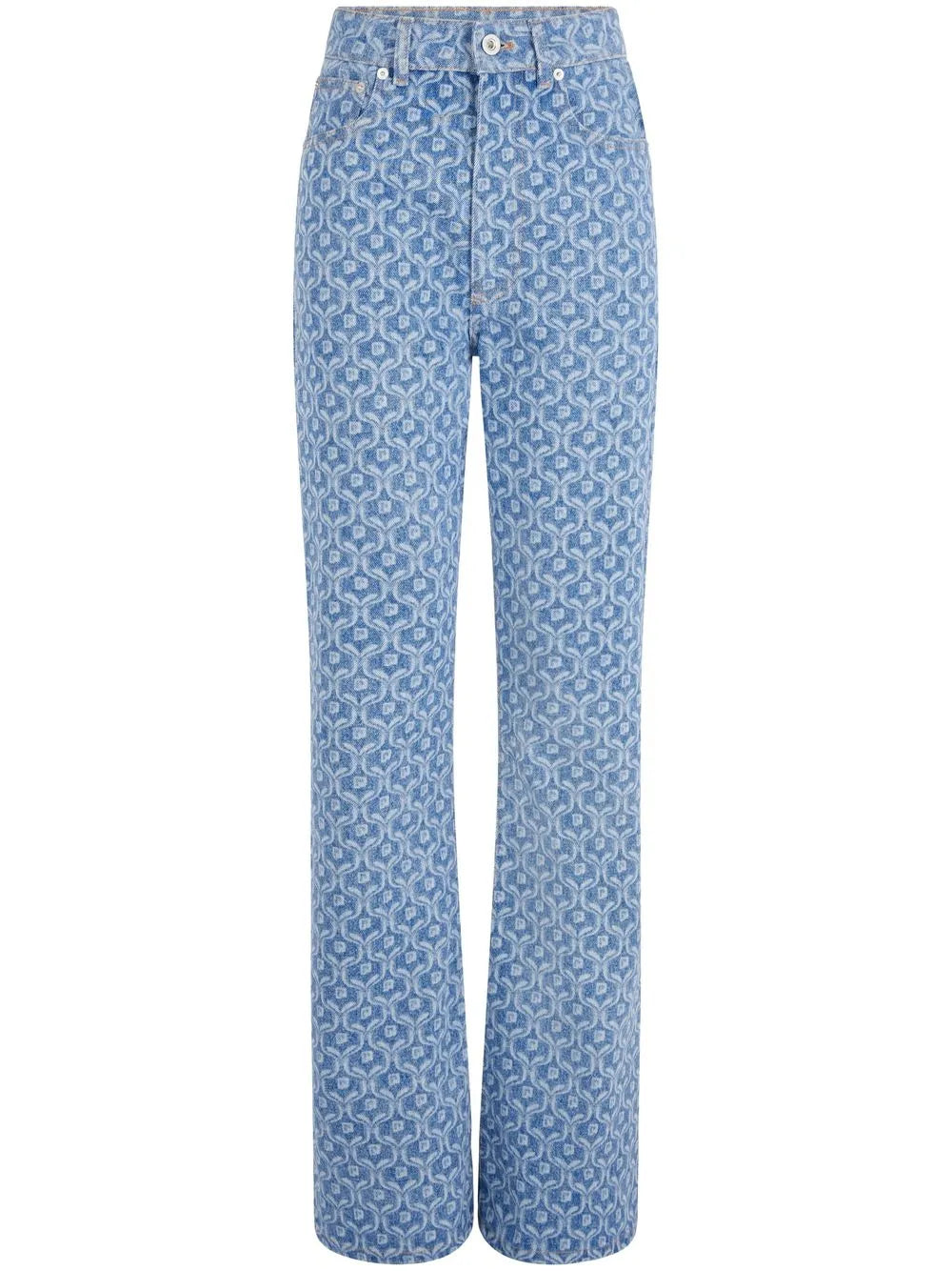 Patterned Straight-Leg Jeans