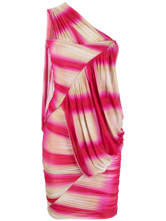 Draped One-Shoulder Dress