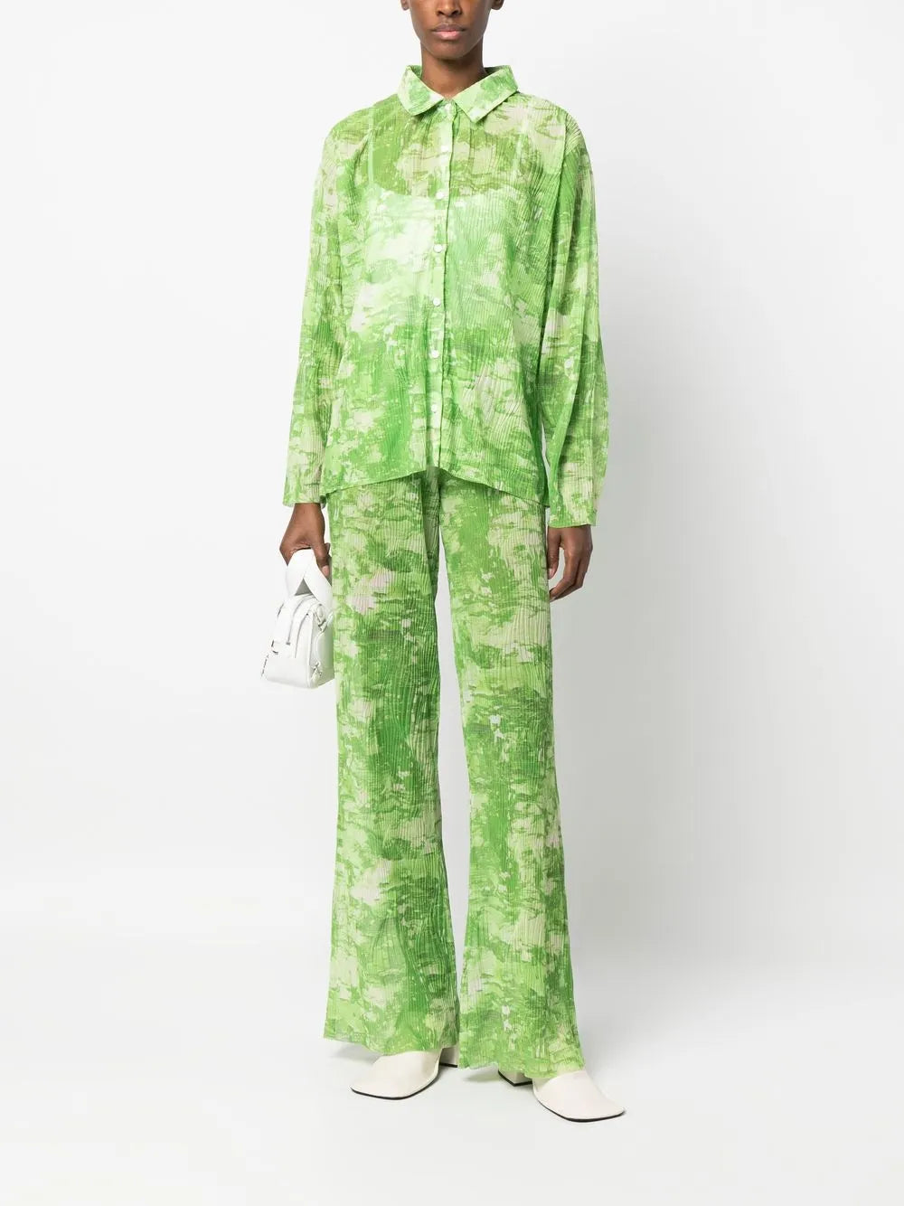 Printed Plissé Shirt