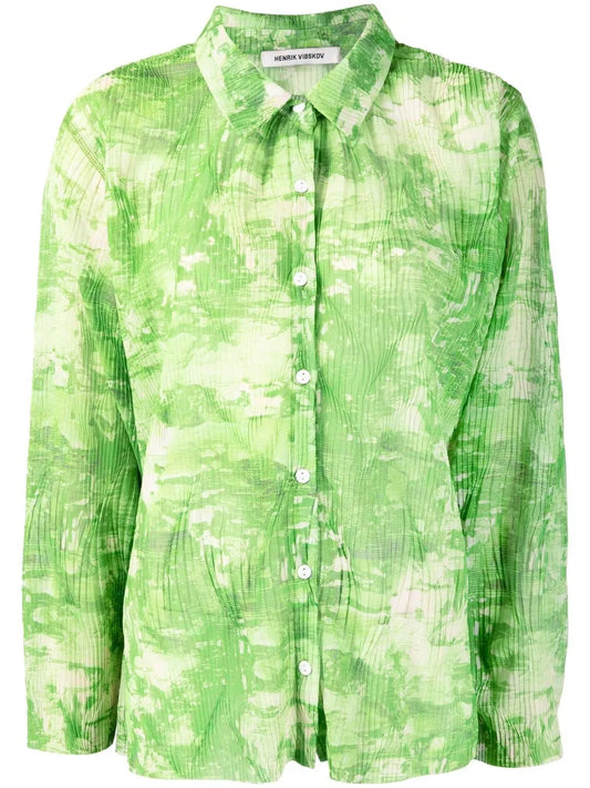 Printed Plissé Shirt