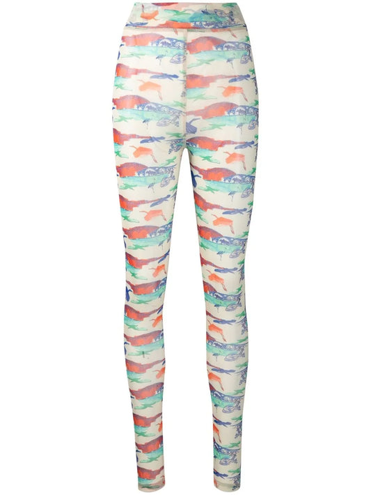 Printed Mesh Leggings