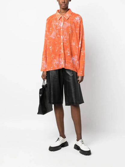 Printed Plissé Shirt