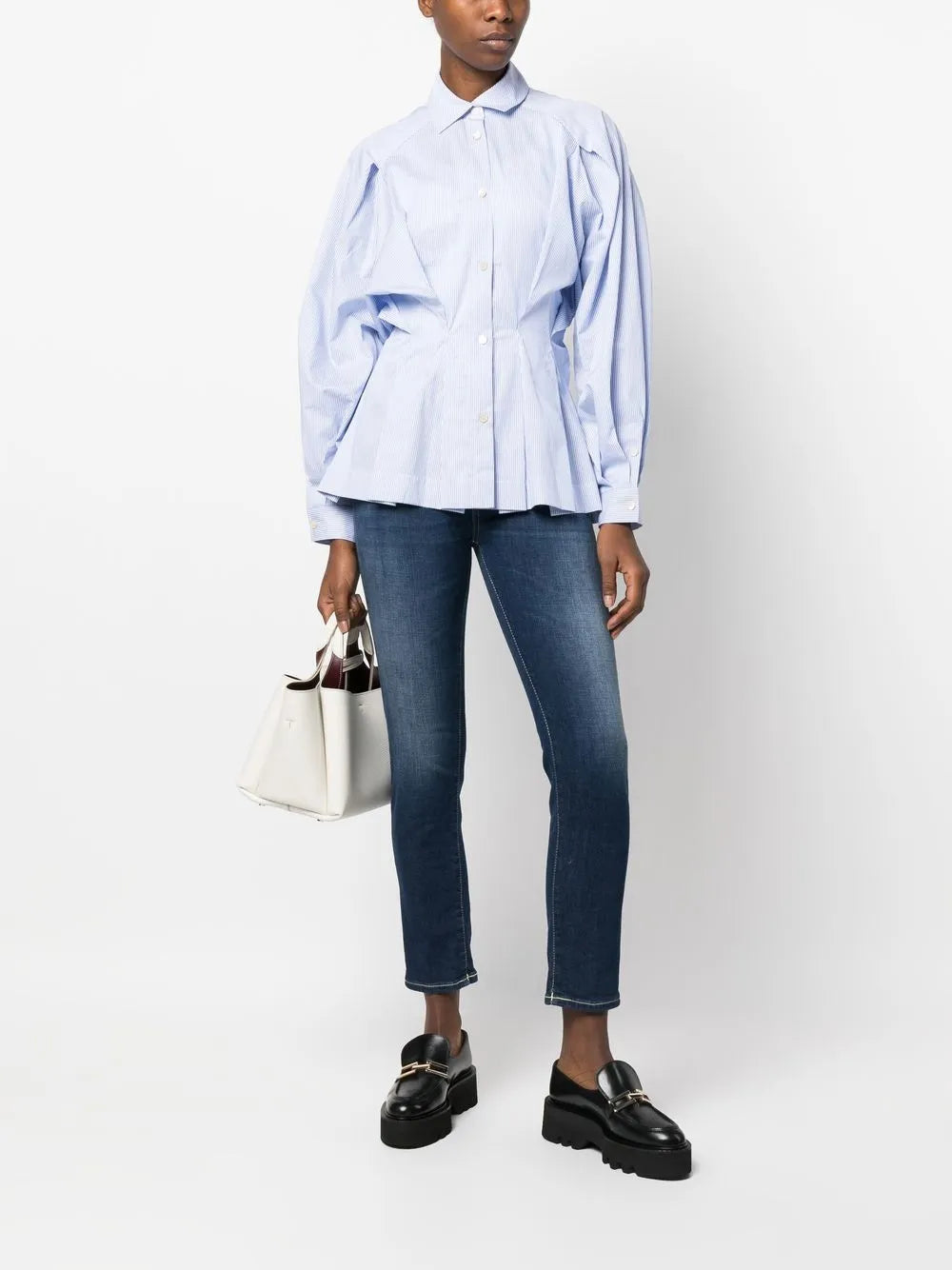 Gathered-Waist Cotton Shirt