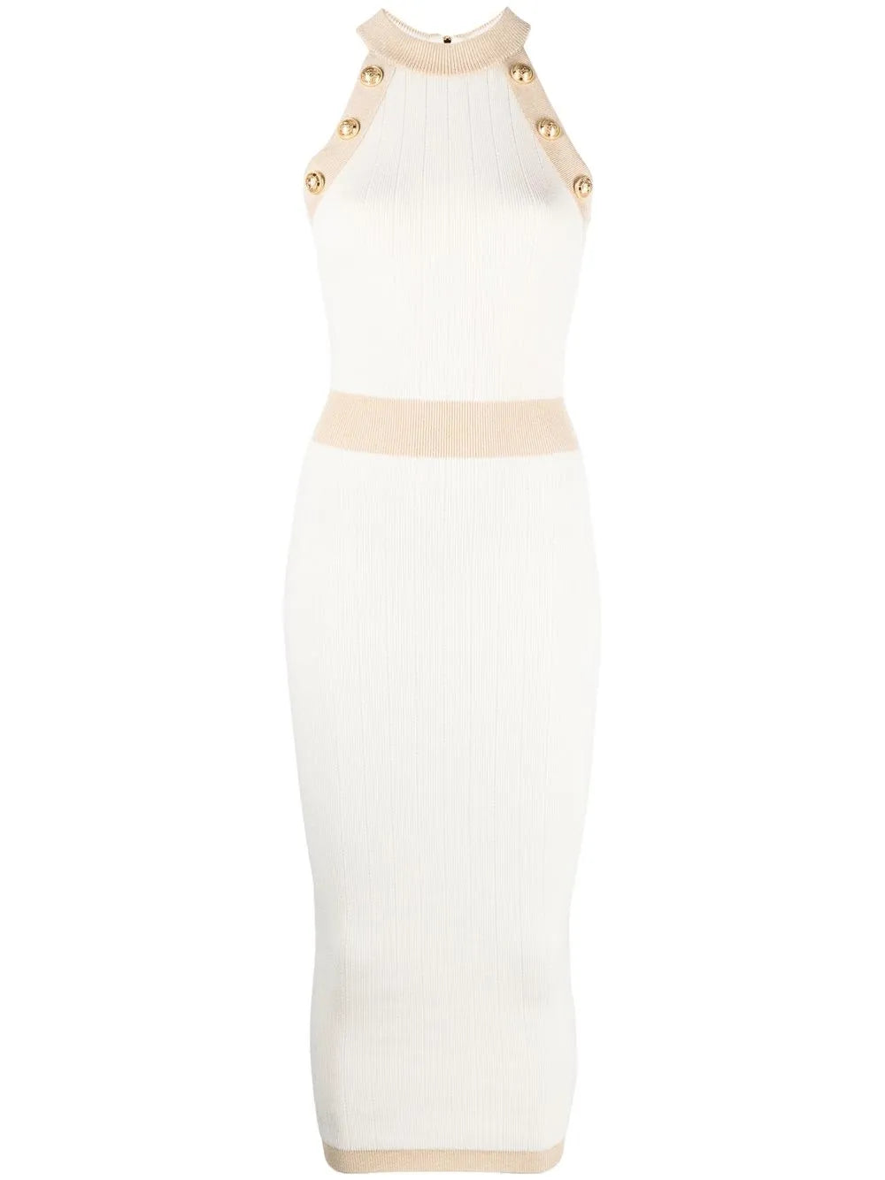 Button-Detail Knitted Dress