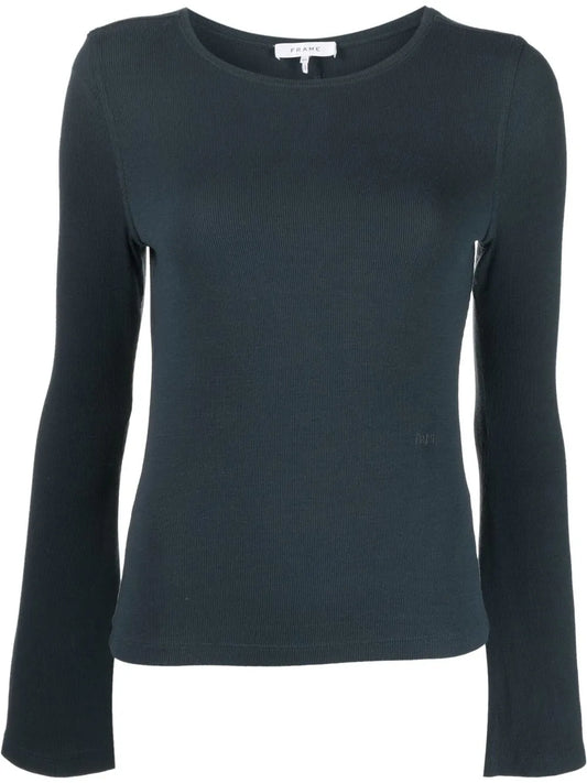 Ribbed Bell-Sleeve Top