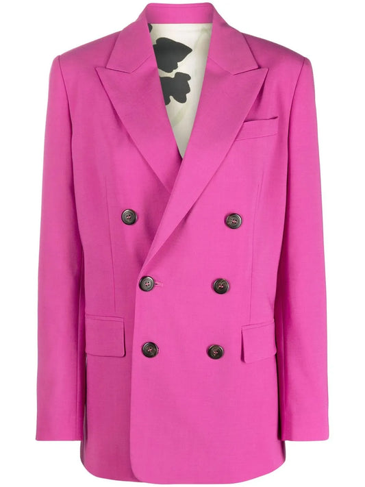 Peak-Lapel Double-Breasted Blazer