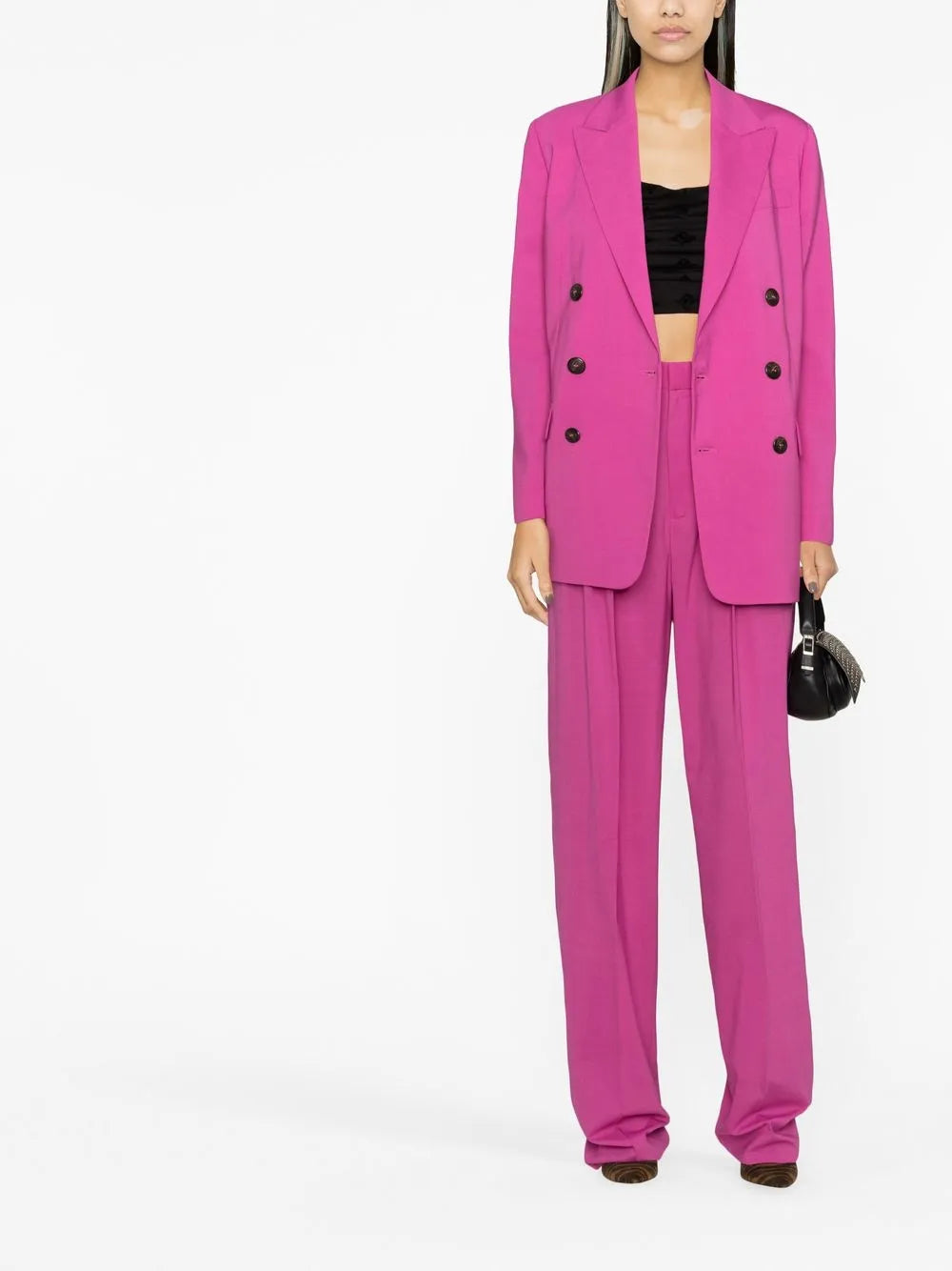 Peak-Lapel Double-Breasted Blazer