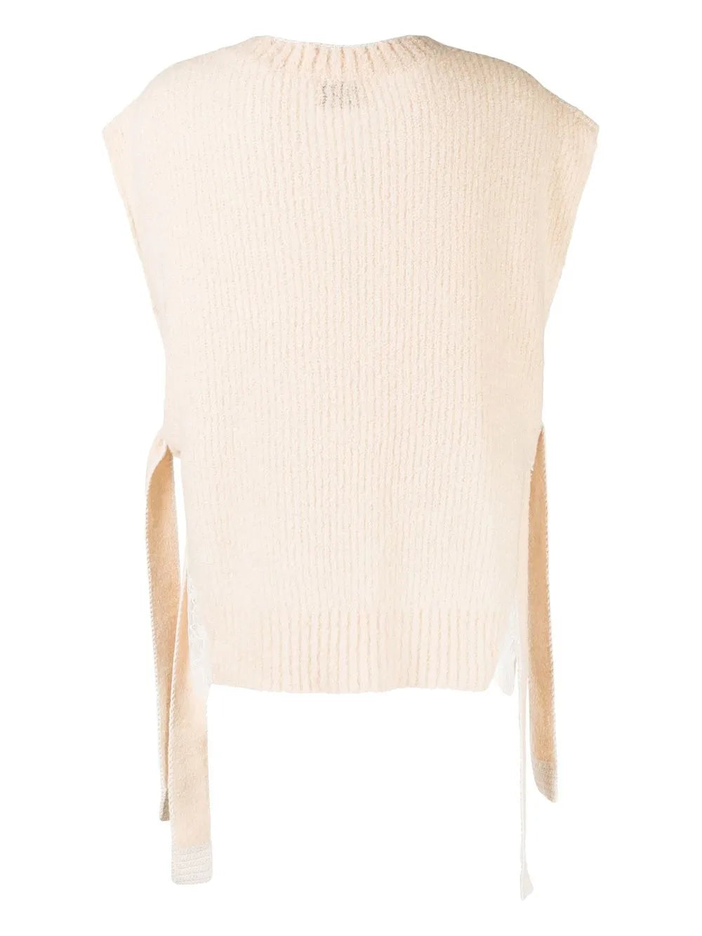 V-Neck Sheer-Detail Knit Top