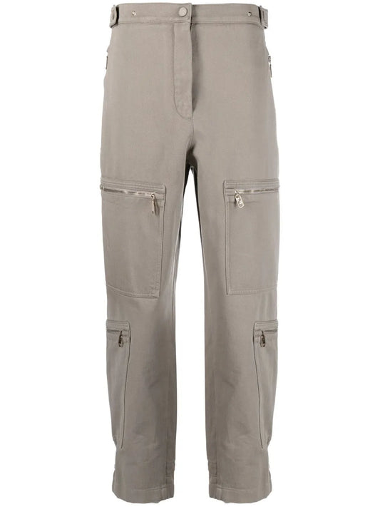 Zip-Detail Straight-Leg Trousers