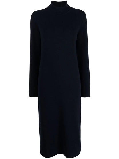 Ribbed-Knit Roll Neck Dress