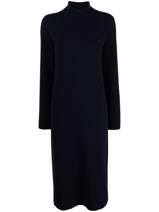 Ribbed-Knit Roll Neck Dress