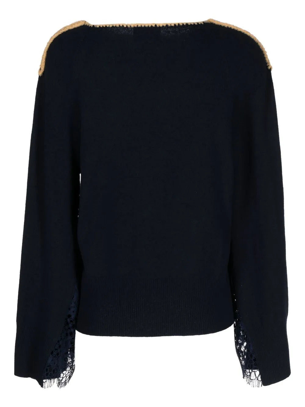 Floral-Lace Detail Sweatshirt