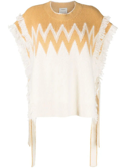 Fringe-Detail Knit Top