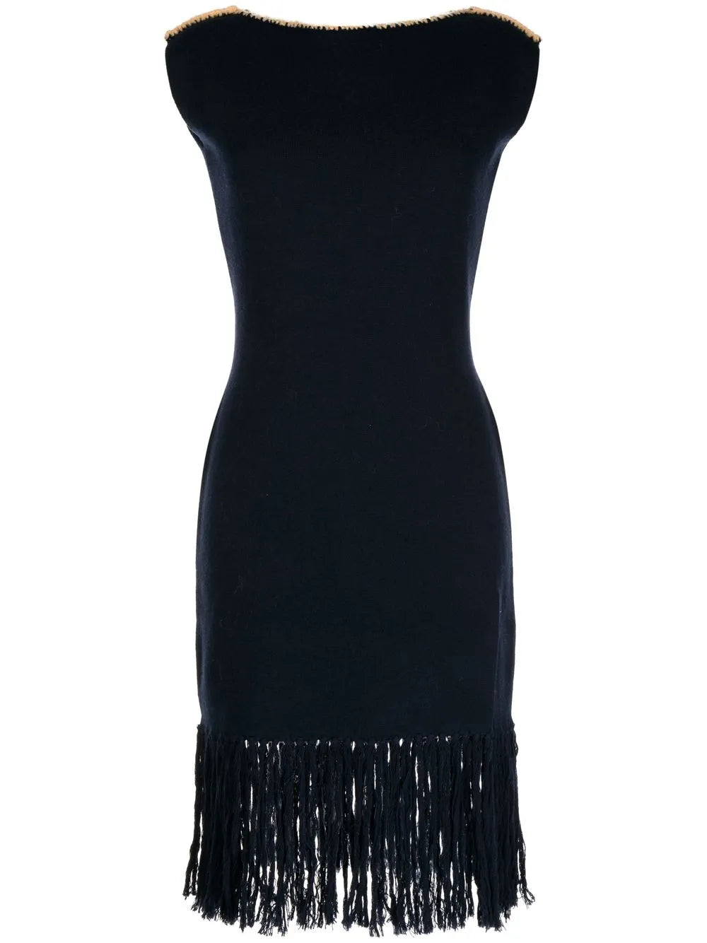 Fringed-Edge Wool Dress
