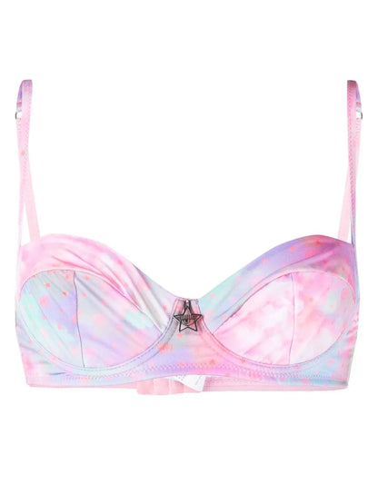 Eye Star-Print Bikini Top