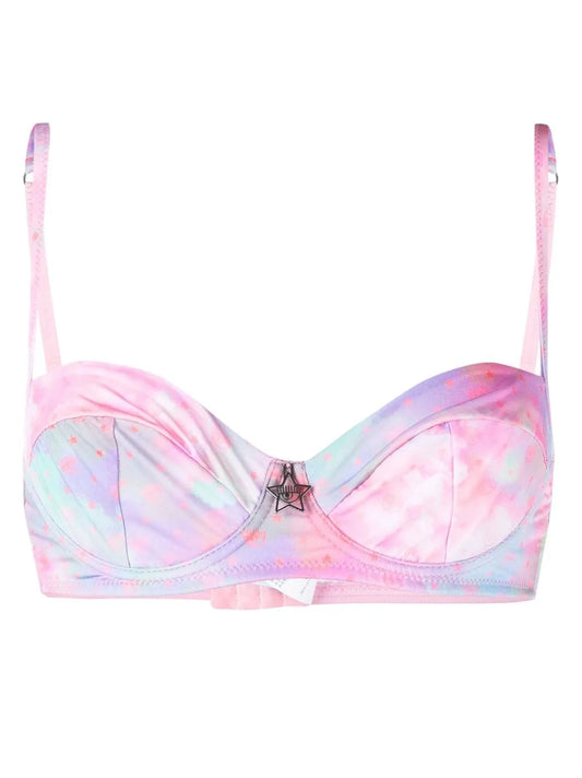 Eye Star-Print Bikini Top
