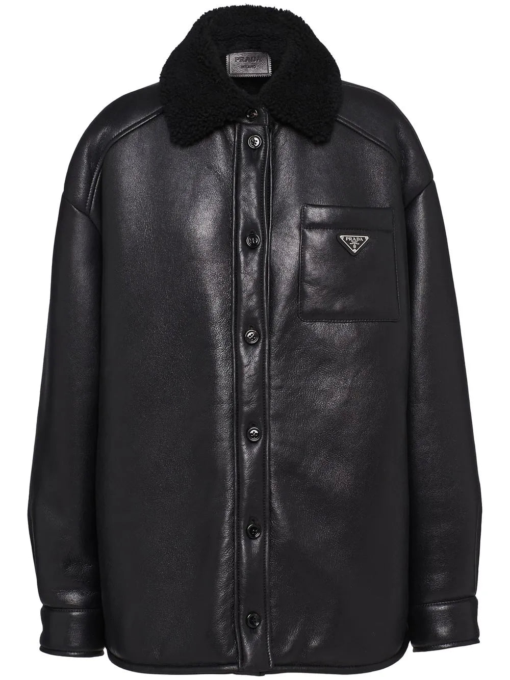 Shearling Collar Button-Up Jacket