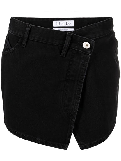 Asymmetric Wrap Miniskirt