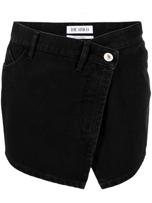 Asymmetric Wrap Miniskirt