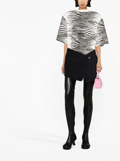 Asymmetric Wrap Miniskirt