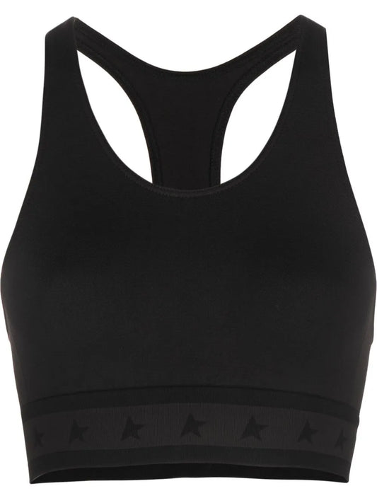 Logo-Underband Racerback Crop Top