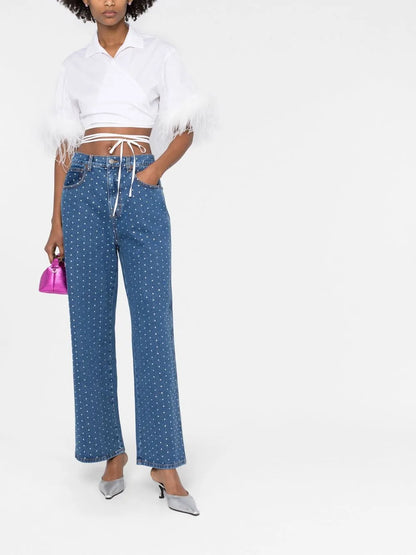 Crystal-Embellished Jeans