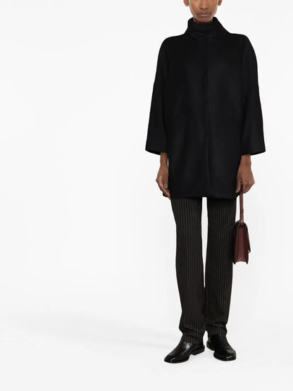 High-Neck Single-Breasted Coat