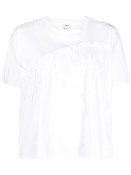 Ruched Cotton T-Shirt