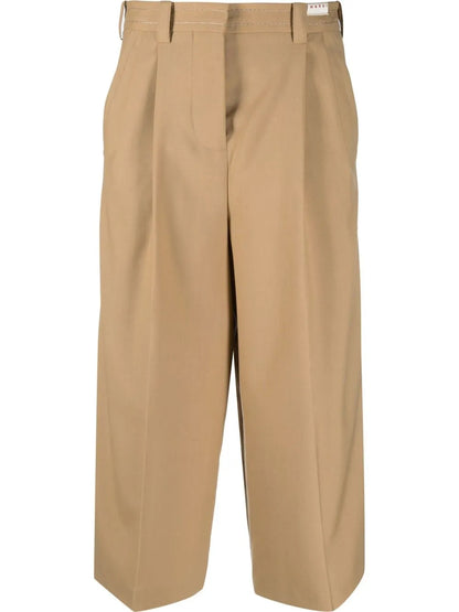 Wide-Leg Cropped Trousers
