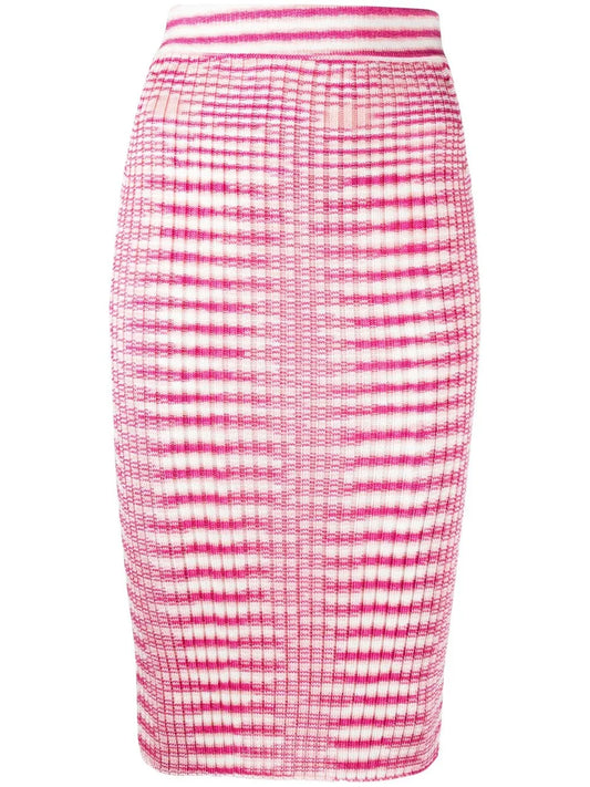 Striped Rib-Knit Skirt