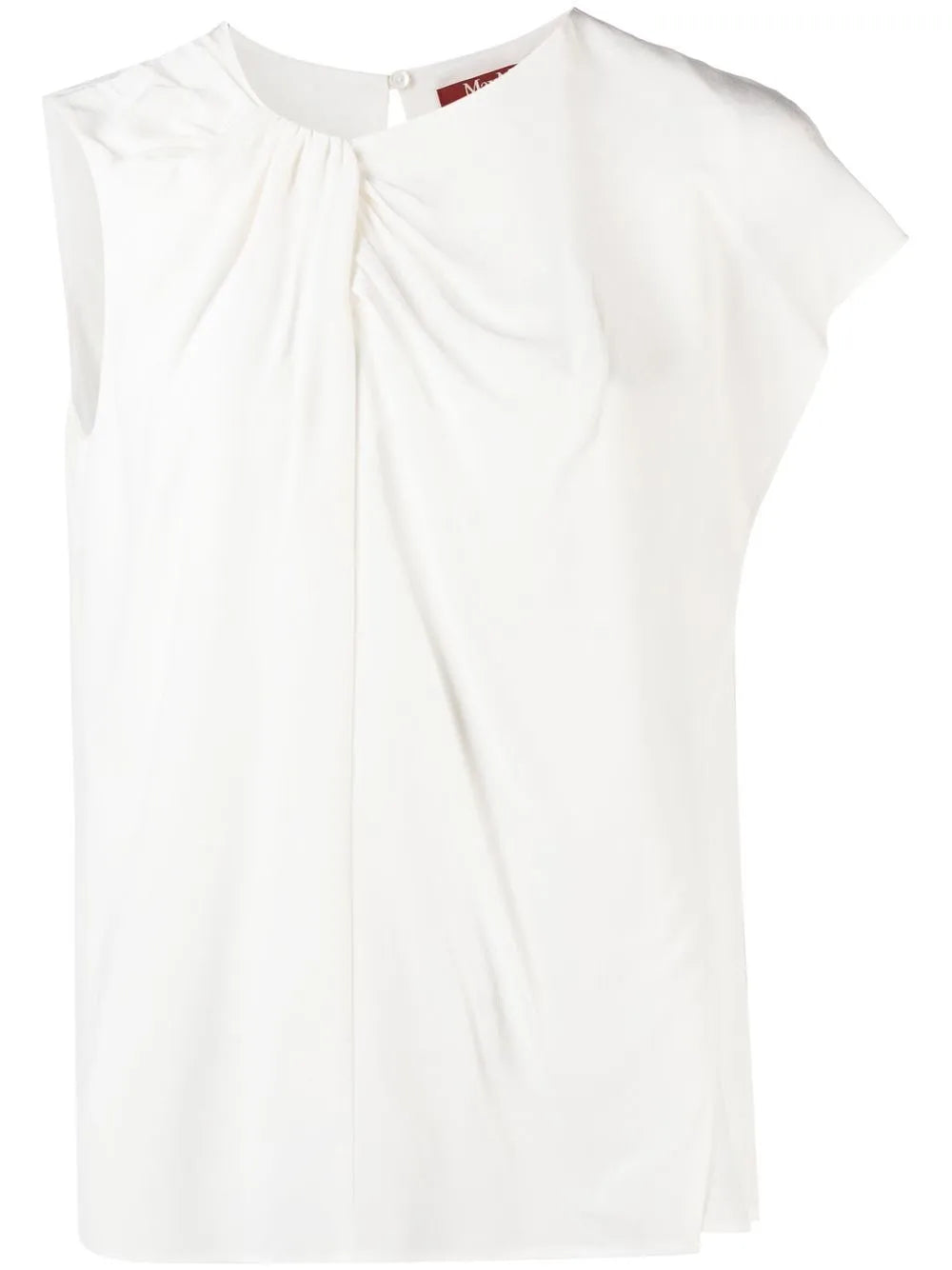 Asymmetric-Sleeve Silk T-Shirt