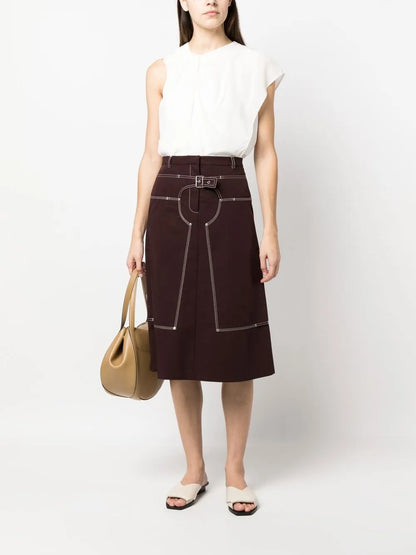 Asymmetric-Sleeve Silk T-Shirt