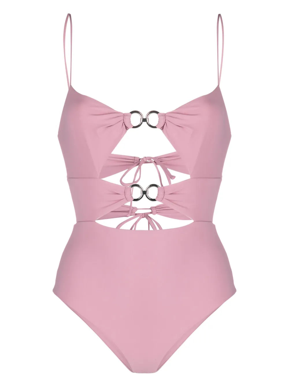 Ring-Embellished Cut-Out Swimsuit