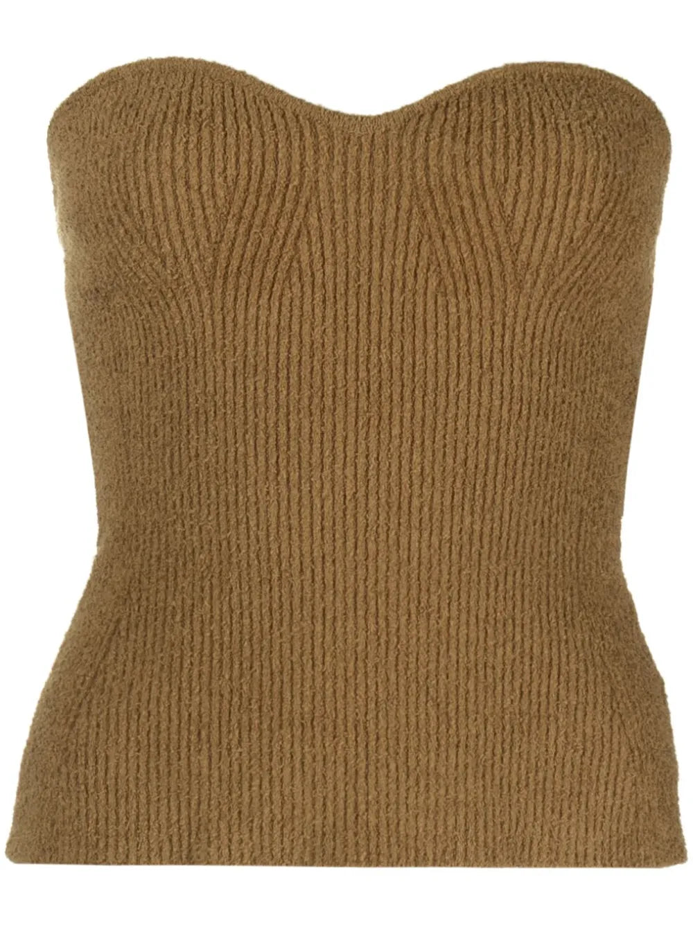 Ribbed-Knit Bandeau Top