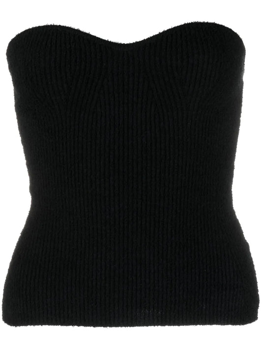 Ribbed-Knit Bandeau Top