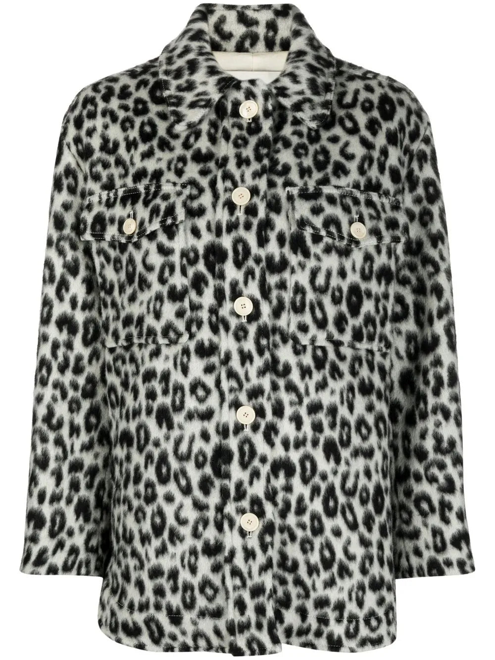 Odelino Leopard-Print Shirt Jacket