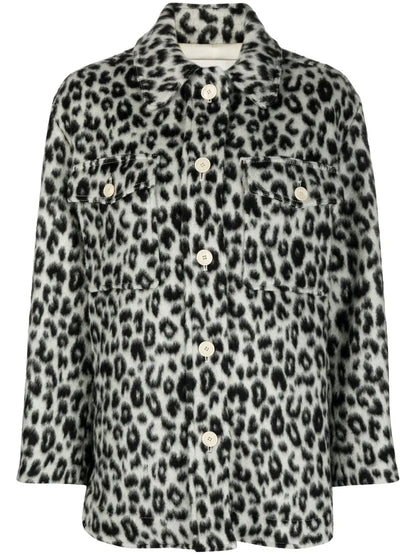 Odelino Leopard-Print Shirt Jacket