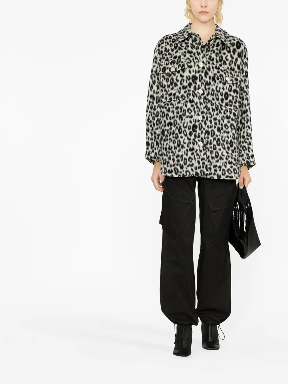 Odelino Leopard-Print Shirt Jacket